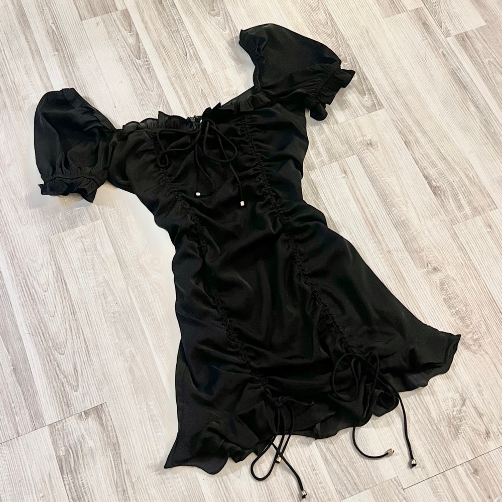 Superdown Black Puff Sleeve Dress